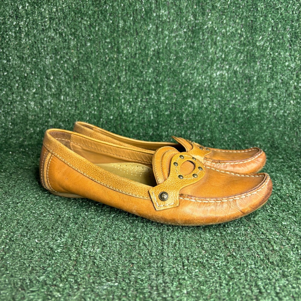 Cole Haan Air Tali Studded Leather Moc Toe Loafers Flats Tan Brown‎ Womens 7B